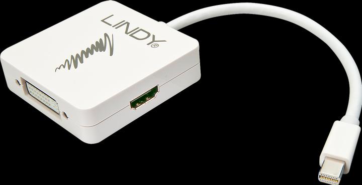 Image du produit Lindy Adaptateur Mini-DP 1.2 vers HDMI 4K30/DVI/VGA (HDMI, DVI, VGA, 20 cm)