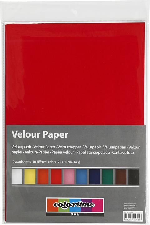 Produktbild Creativ Company Velour Papier Kleur A4, 10 Vellen (140 g/m², 10 x)