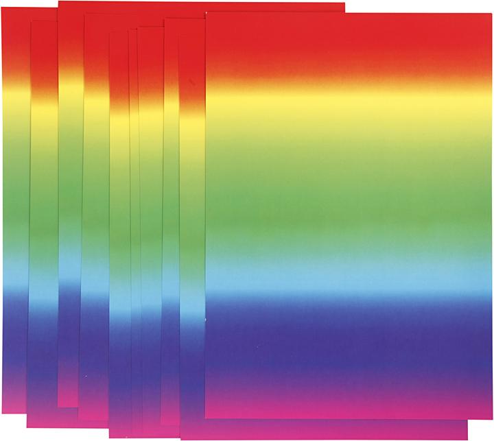 Image du produit Creativ Company Papier Regenboog A4 180gr, 10 feuilles (180 g/m², 10 x)