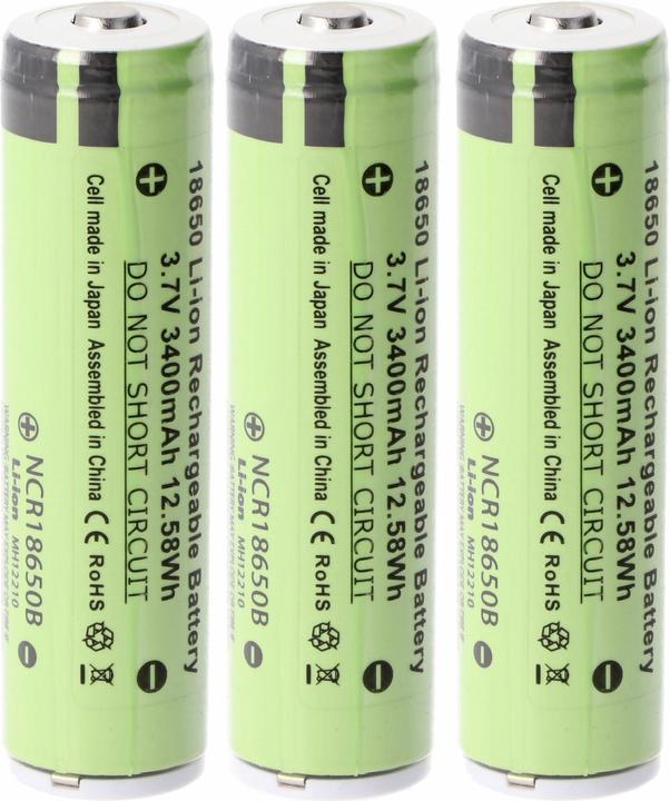 Panasonic Akku passend für icucam (3 Stk., 18650, 3400 mAh)