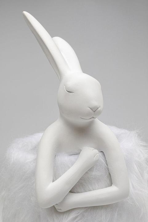 Image du produit Kare Design Lampe de table Animal Rabbit Fur blanc/argent 50cm (E14)