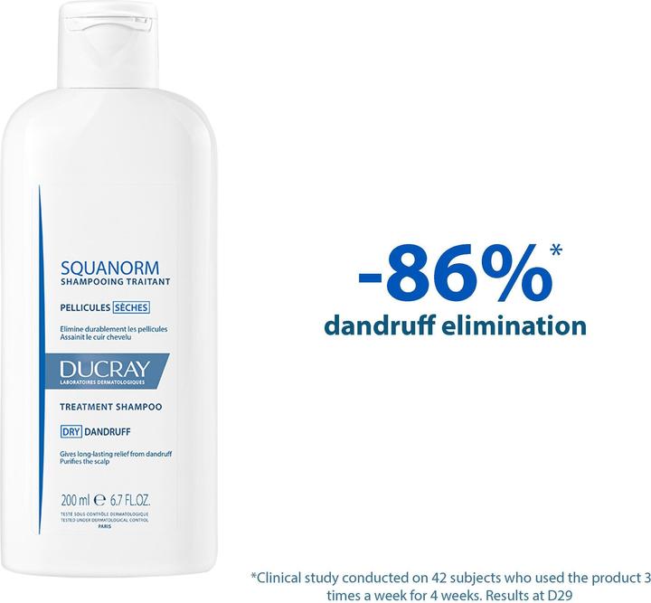 Produktbild Ducray KELUAL SQUANORM Shampoo trockene Schuppen (200 ml, Flüssiges Shampoo)