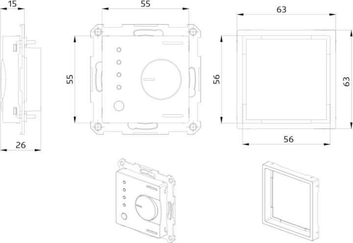 Actual product image BEG Room thermostat UP KNX 3 KNX ws bus system KNX operating element
