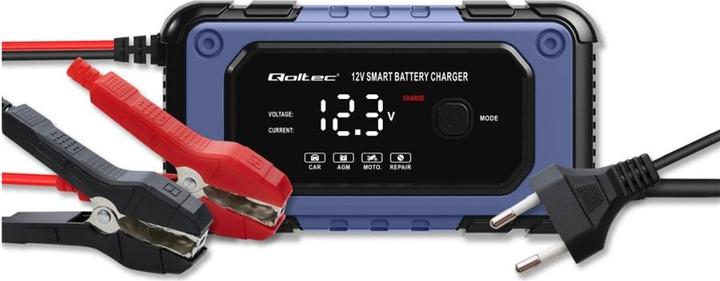 Immagine prodotto Qoltec Prostownik do akumulatora z funkcją naprawy | Inteligentna mikroprocesowa ładowarka| 12V | (12V, 6 A)