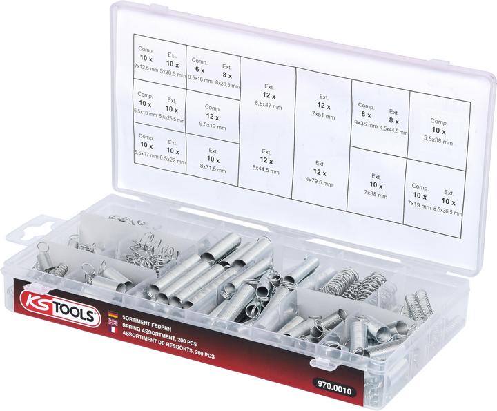 Produktbild KS Tools Sortiment Federn, 200-tlg.
