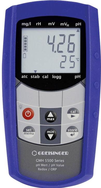 Greisinger Wasserdichtes pH-/Redox-/Temperatur-Messgerät inkl. Elektrode GMH 5530-G135