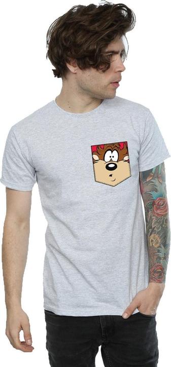 Produktbild Looney Tunes Tasmanian Devil Face Faux Pocket TShirt (XXL)