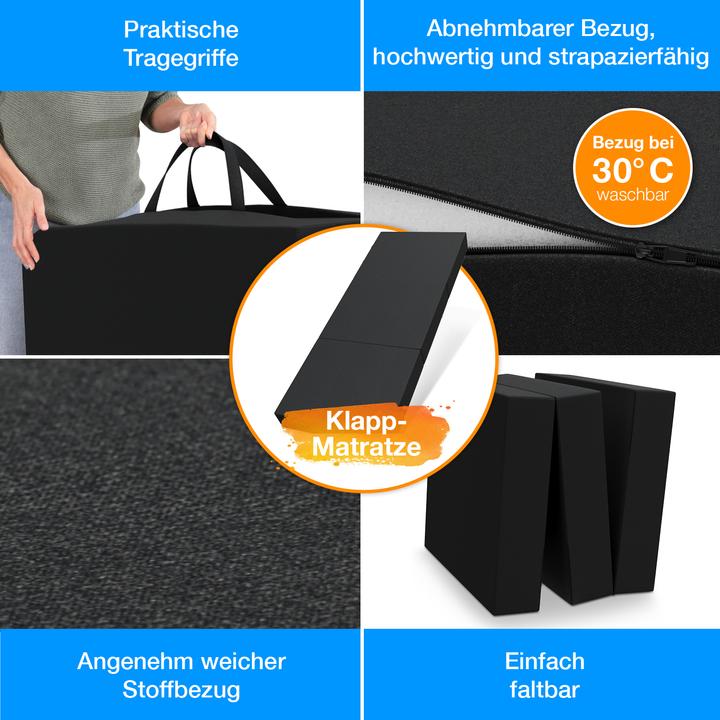 Image du produit Bestschlaf Matelas pliable avec housse et sac de transport (90 x 200 cm, Noyau de mousse)