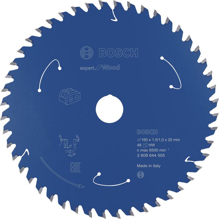 Actual product image Bosch Professional Zubehör Cordless circular saw blade Expert for Wood, 160 x 1.5/1 x 20, 48 teeth