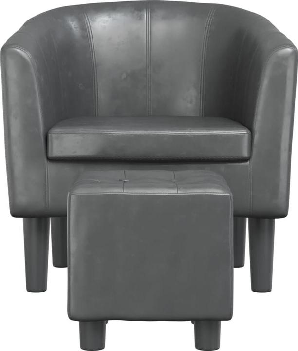 Image du produit VidaXL Clubsessel mit Fusshocker Grau Kunstleder,Farbe