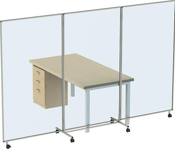 Image du produit Carto Cloison pliante mobile, en verre acrylique, avec 3 panneaux, h x l x p 1905 x