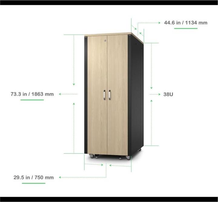 Immagine prodotto APC Armadio di rete NetShelter CX AR4038LIA Insonorizzato 38U (10.87 HE, Rack da 19 pollici)
