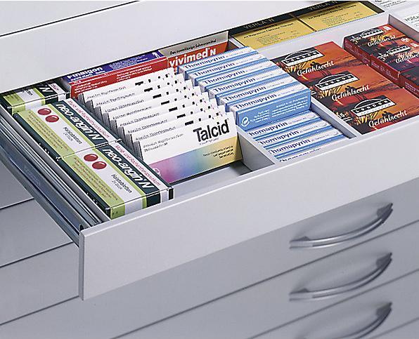 Image du produit C+P CP 7100 Armoire à plans gris noir, aluminium blanc 5 tiroirs 110,0 x 76,5 x 42,0 cm