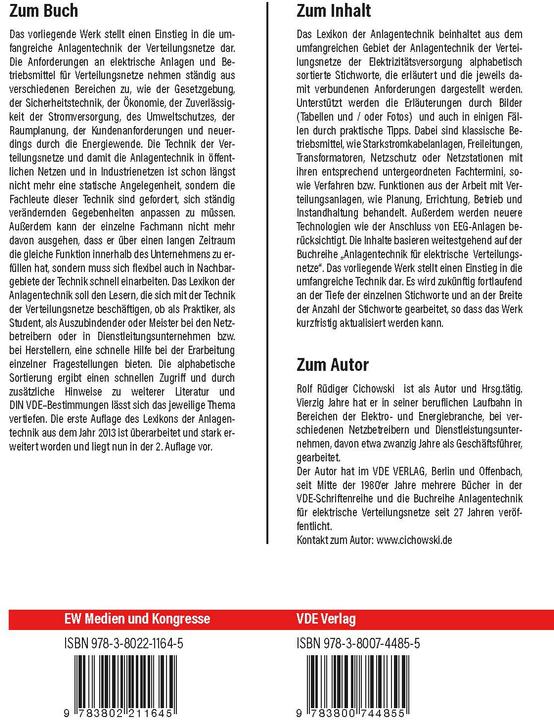 Produktbild Lexikon der Anlagentechnik (Deutsch, Anjo Cichowski, Rolf Rüdiger Cichowski, 2017)