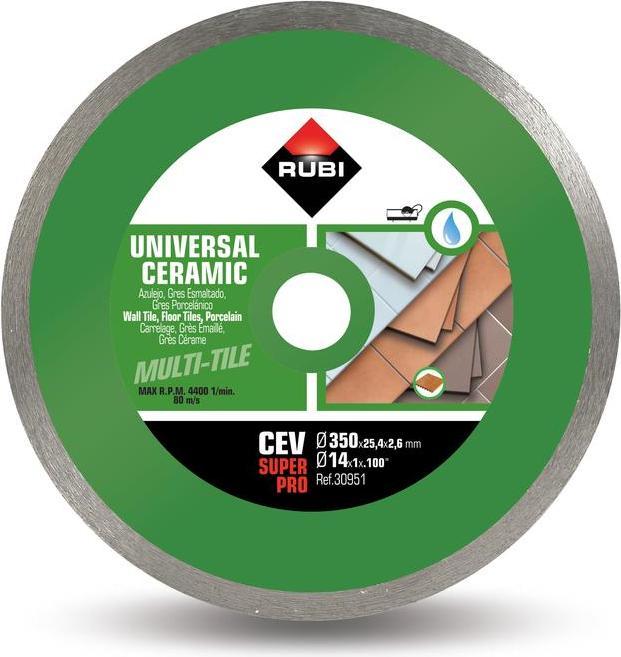 Rubi 30951 CEV-350 Superpro 350 mm x 25.4 mm Continu Diamanttrennscheibe Keramikfliessen
