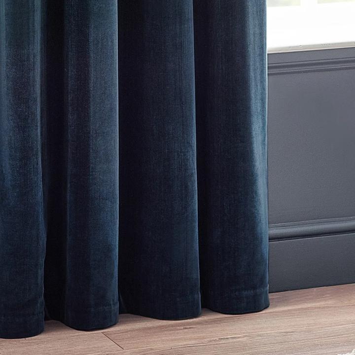 Actual product image Yard Chenille Velvet Eyelet Curtains (229 x 137 cm)