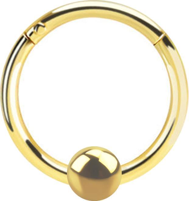Produktbild Star Piercing Micro Segmentring klappbar vergoldet mit Kugel (925 Sterlingsilber, ohne Messing)