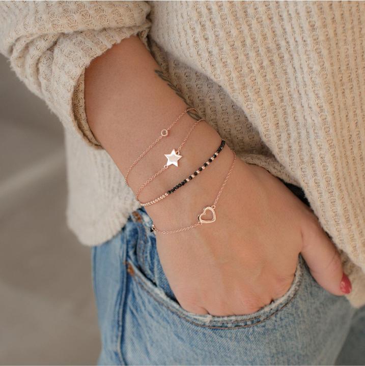 Produktbild Glanzstücke München Damen Herz Sterling Silber roségold 17,0 cm Basislänge + 3,0 cm Verlängerung - 11098 (17 cm, Sterling Silber)
