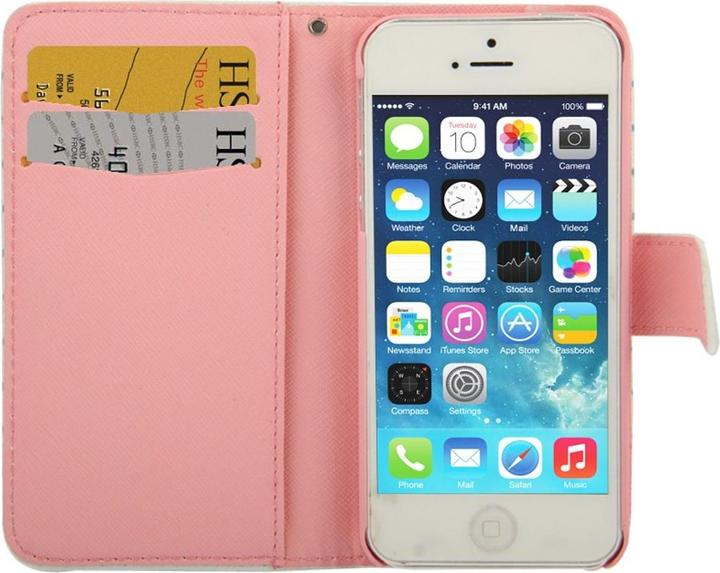 Produktbild König Design Schutzhülle Handytasche (Flip Quer) für Handy Apple iPhone 5 / 5s Eule auf Ast (Apple iPhone 5)