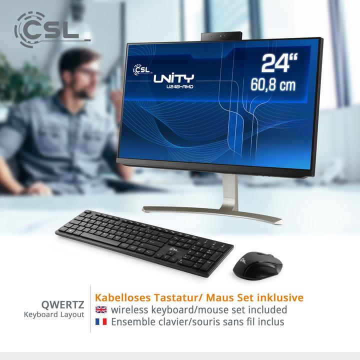 Produktbild CSL AIO Unity U24B-AMD (AMD Ryzen 5 5600G, 16 GB, 1000 GB, AMD Radeon Graphics)