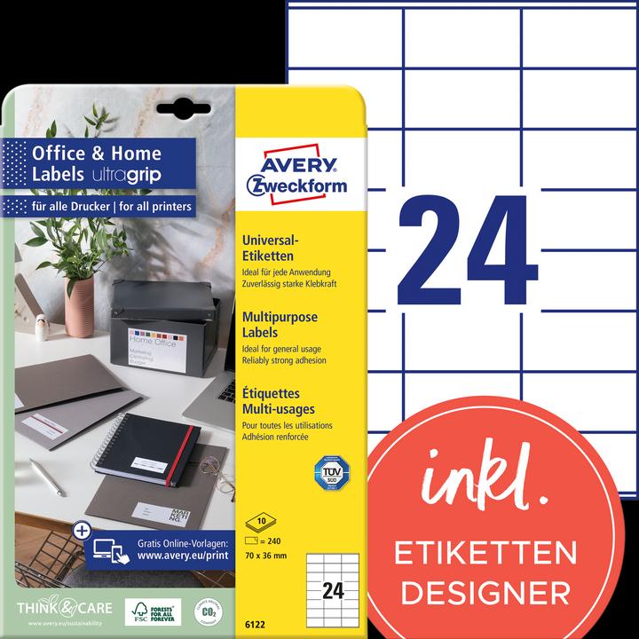 Produktbild Avery Etiketten, Home Office, Kleinpackung