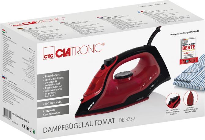 Produktbild Clatronic Clat Dampfb?geleisen DB 3752 bk/rd (2200 W)