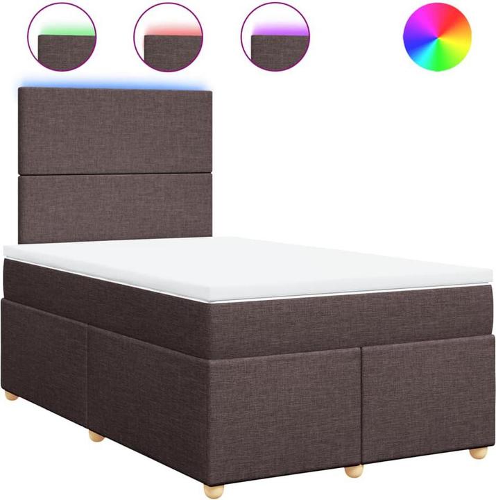 Produktbild VidaXL Boxspringbett Polsterbett Bett mit Matratze Dunkelbraun 120x190cm Stoff (120 x 190 cm)