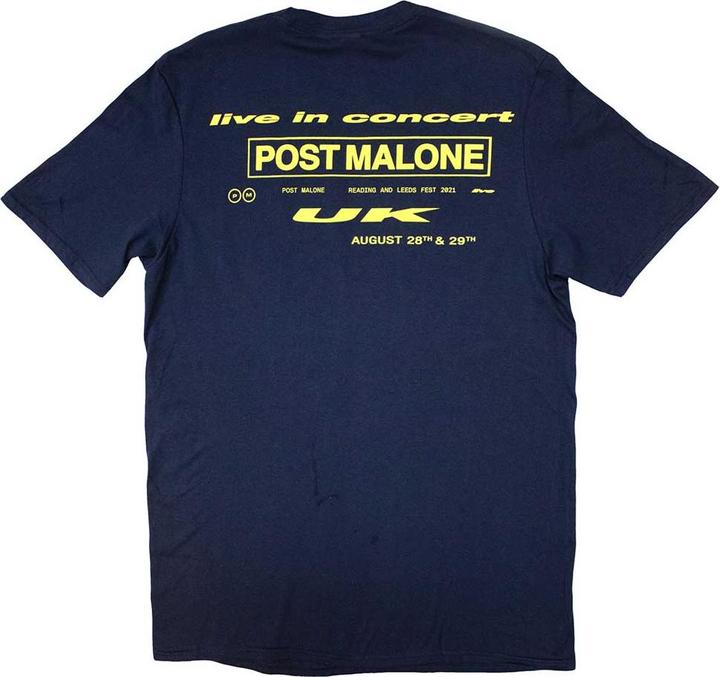 Actual product image Post Malone Unisex Adult Live In Concert Back Print T-Shirt (XL)