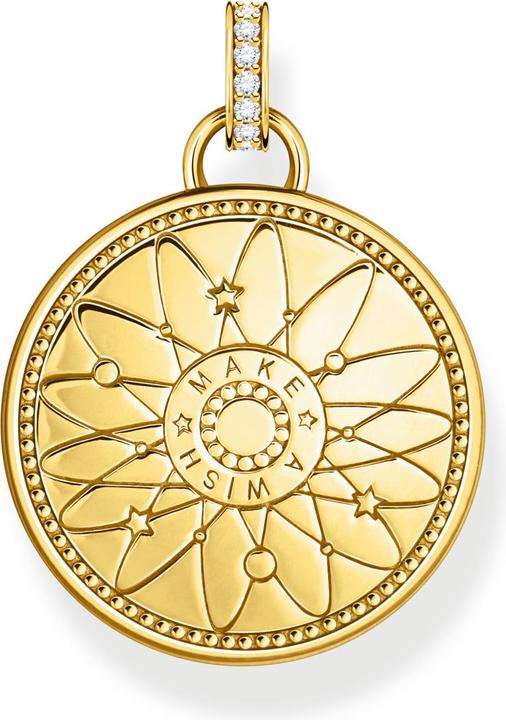 Image du produit Thomas Sabo Pendentif Roue de la fortune doré avec symboles cosmiques (Argent 925, Émail)