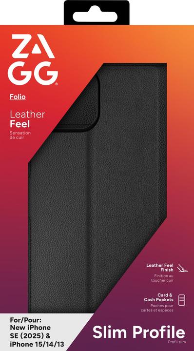 Actual product image Zagg iPhone 15/14/13 Wallet Cover - Black (Apple iPhone 13, Apple iPhone 15)