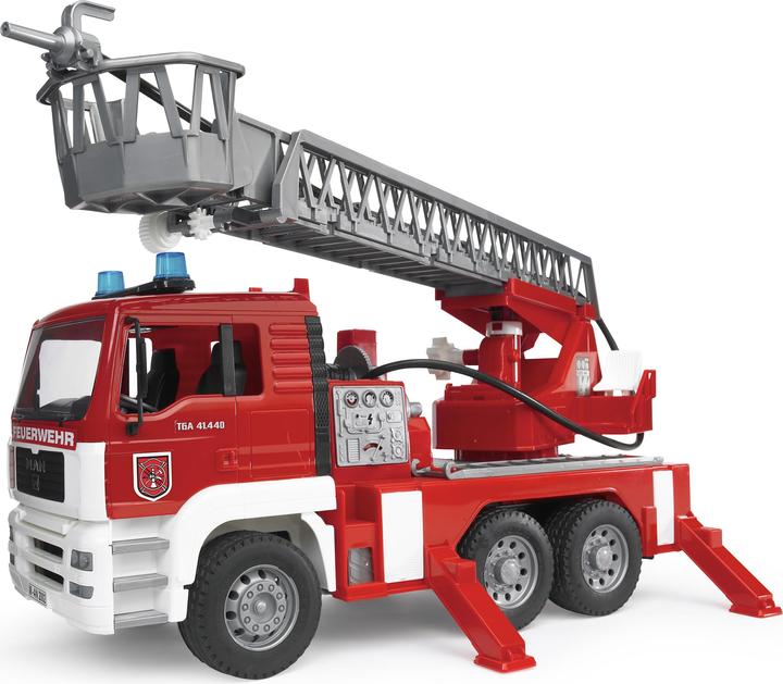 Actual product image Bruder Man fire department with turntable ladder