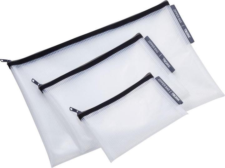 Produktbild Troika ZIPPER BAGS Set aus 3 Etuis DIN A4, A5 et A6, transparent