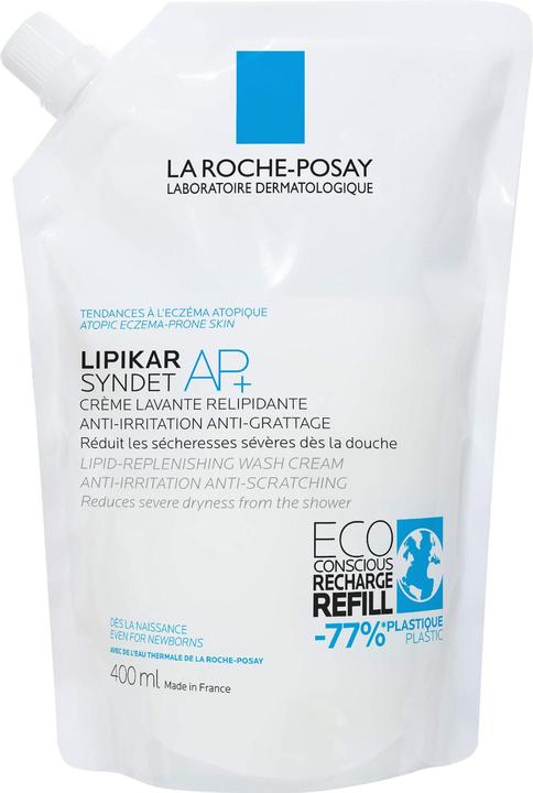 La Roche Posay Lipikar Syndet AP+ Rückfettendes Duschgel für extrem trockene auch für neugeborene Babys und Kinder (400 ml)