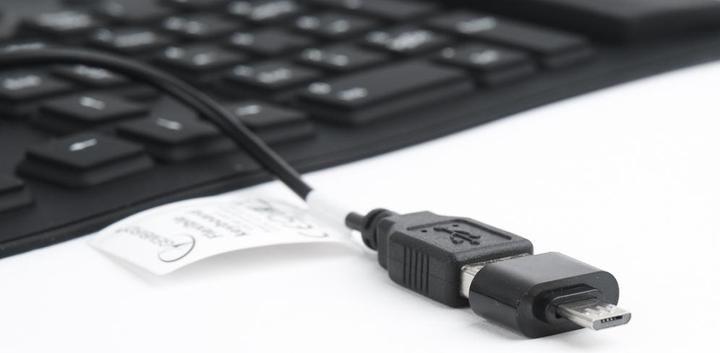 Actual product image Gembird FLEXIBLE USB ENG/Juodas KB-109F-B (DE, Cable)