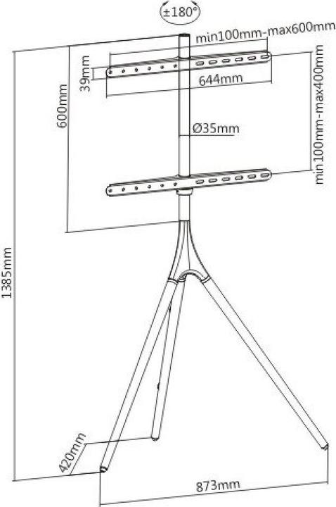 Produktbild Techly 105209 Feste Universal-Stativhalterung für TV-LCD (65", 32 kg)