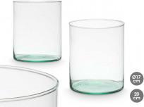 Actual product image Giftdecor recycled glass cylinder vase 17x20cm (1 x, 17 x 17 x 20 cm)