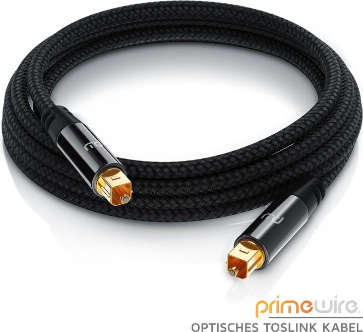 Image du produit Primewire Câble optique - S/PDIF Toslink - connecteur métallique - gaine nylon - fibre optique - câble audio (10 m, Optique)