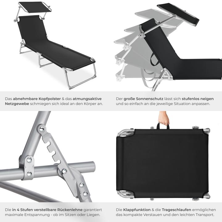 Produktbild tectake Gartenliege (190 cm)