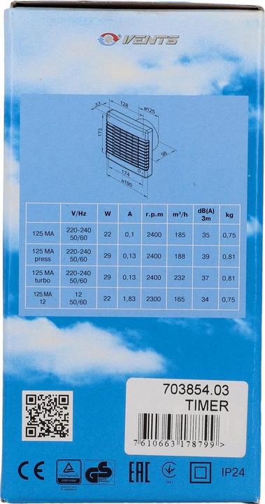 Immagine prodotto Suprex Ventilatore da parete con timer e persiane 22W
