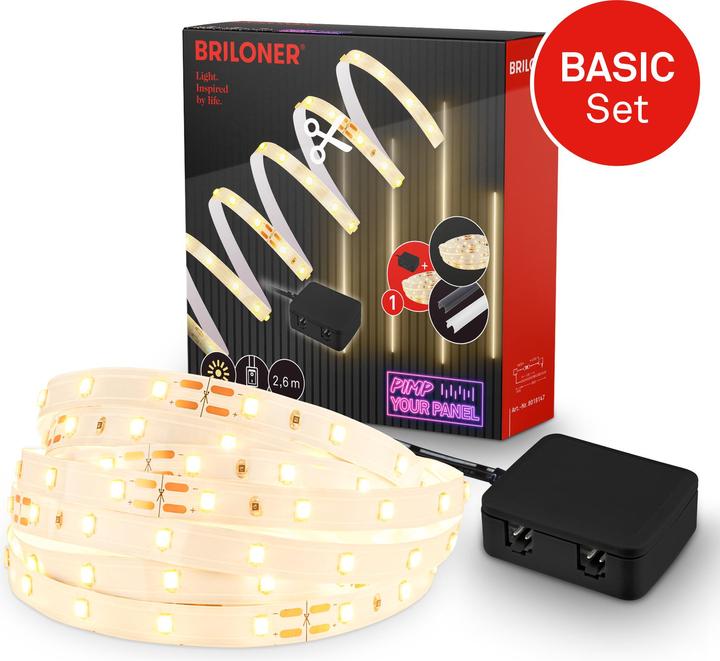 Produktbild Briloner Starter Set On/Off LED stripe 2,6m, 147xLED, 3000K (260 cm, Indoor)