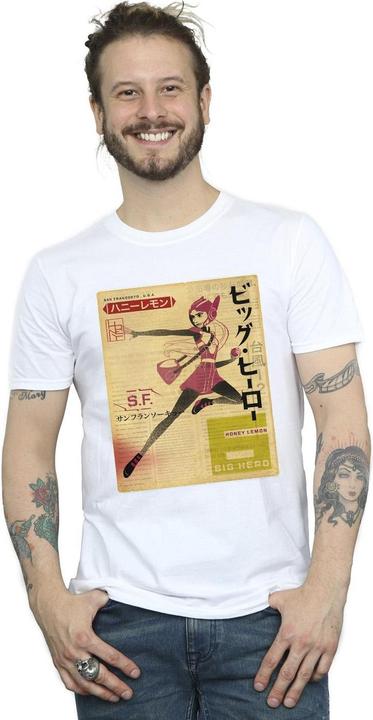 Immagine prodotto Disney Big Hero 6 Baymax Honey Lemon Newspaper Maglietta Uomo (L)