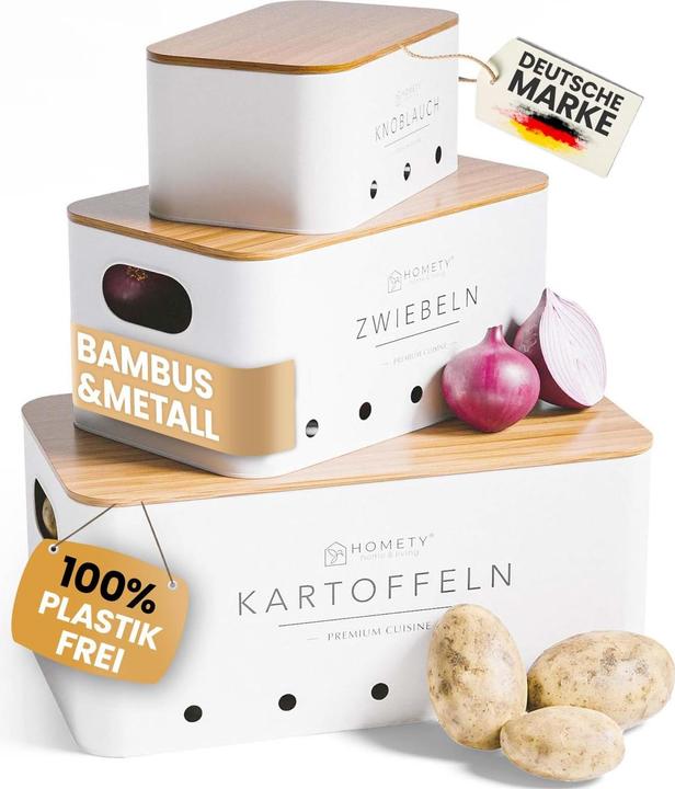 Immagine prodotto Homety Set di scatole per la conservazione di patate, cipolle e aglio