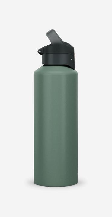 Image du produit Quechua Gourde 500 alu 1L avec bouchon ouverture rapide pour la randonnée - Vert (1 l)