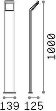 Immagine prodotto Ideal lux STYLE Lampada da terra LED 9W Bianco IP54 bianco caldo 318707 (1050 lm)