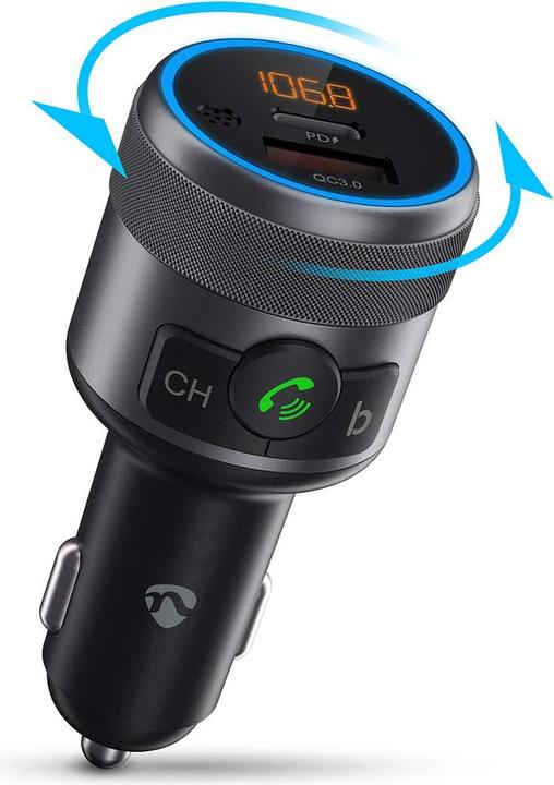 Nedis Kfz Audio FM Transmitter - Fest - freisprechend - 1" - Amber Screen - Bluetooth - PD 18 W/PD 2