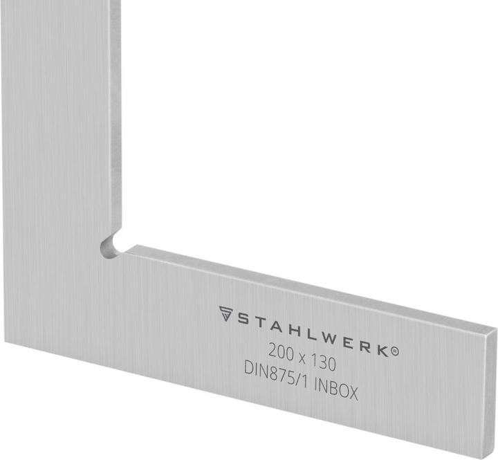 Produktbild Stahlwerk Flachwinkel 90° 200 x 130 mm DIN 875/1 aus rostfreiem Edelstahl