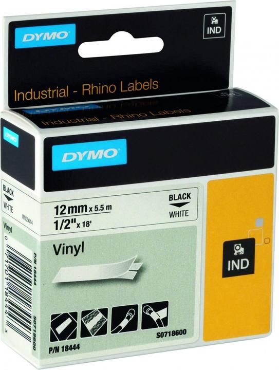 Produktbild Dymo 18444 Vinylband (1.20 cm, Schwarz)