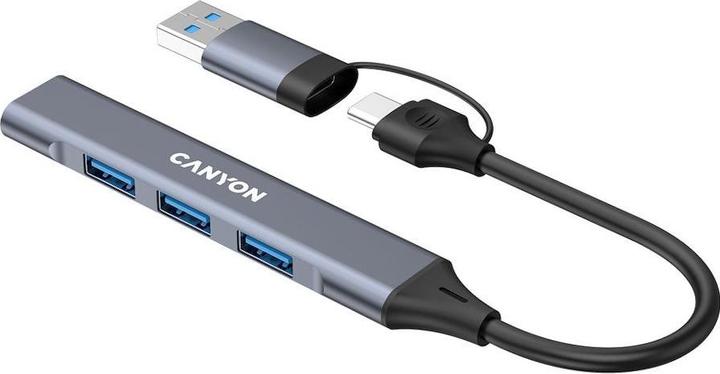 Actual product image Canyon Converter hub DS-02 4in1 USB-A/C Grey