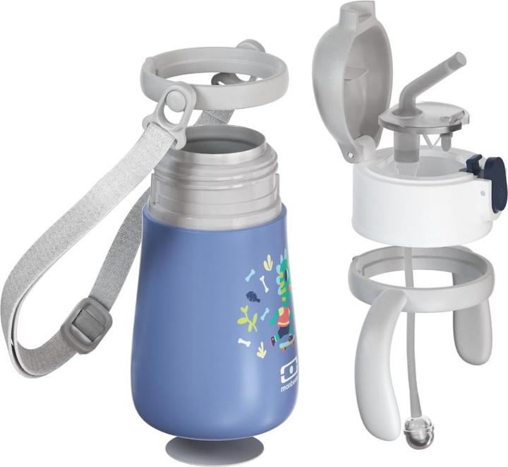 Produktbild Monbento Kids Insulated Water Bottle MB Stram Dino - 360ml - Leakproof Water Bottle with Straw - Strap & Hand (0.36 l)