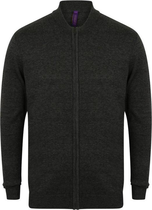 Actual product image Henbury Unisex Adults Knitted Bomber Jacket (XS)